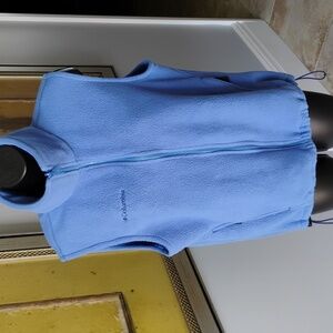Columbia Fleece Vest Blue 2 zip pockets size medium